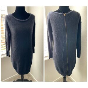 Juicy Couture Black Rabbit Hair and Wool Dress Size Small